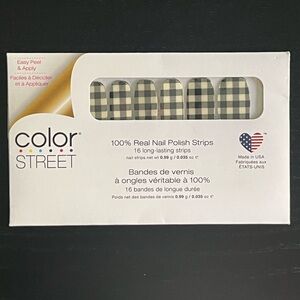 NWT Color Street ‘Plaid About You’ Nail Polish Strips - Black & Cream